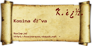 Kosina Éva névjegykártya